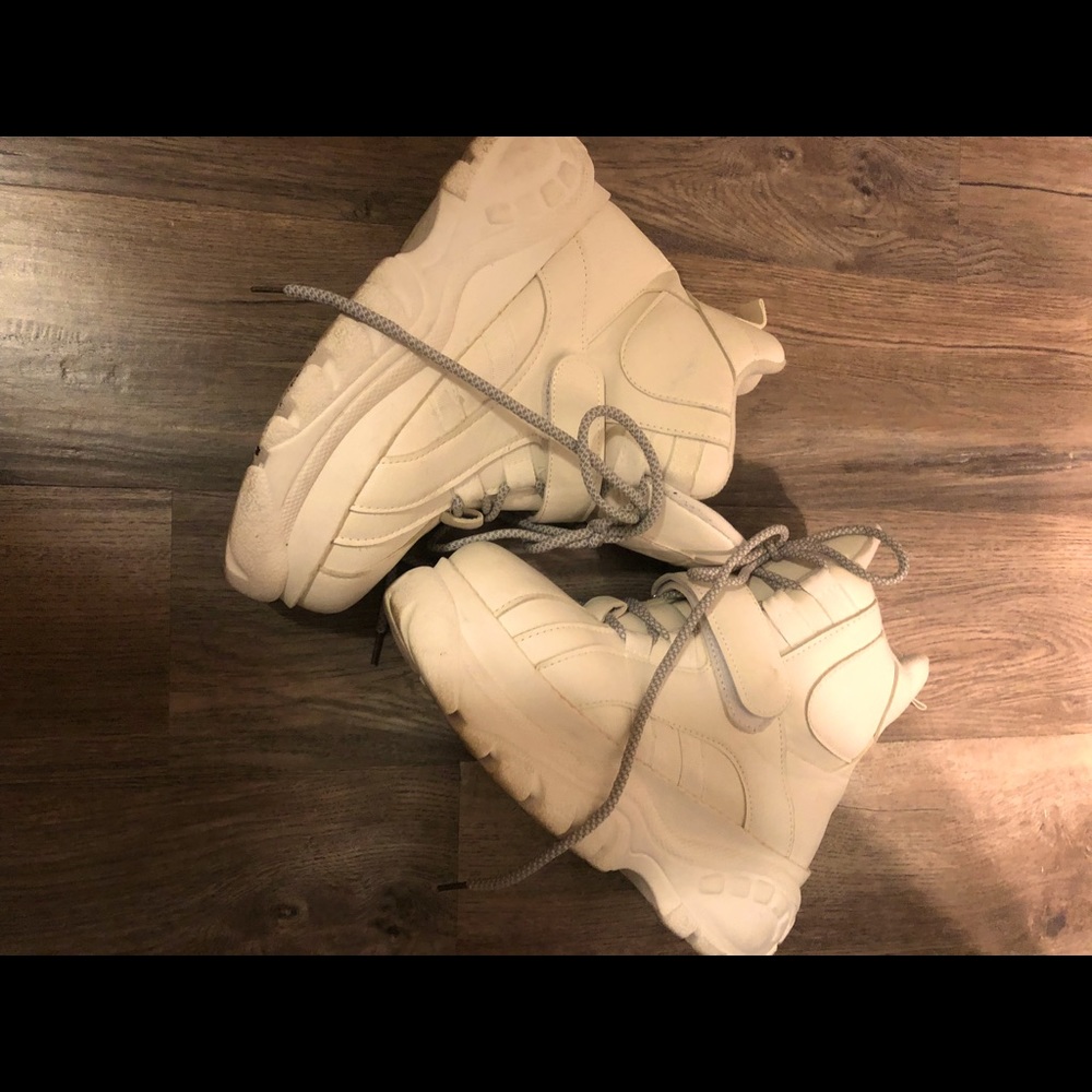 White platform sneakers